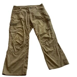 KUHL Womens Cargo Pants Khaki Size 12 Short Outdoor Hiking Travel Casual